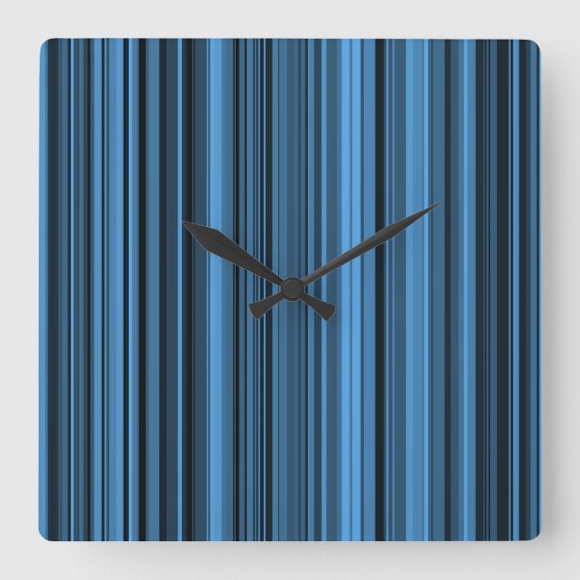 Blue Black Rand Fyrkantig Klocka (Framsida)