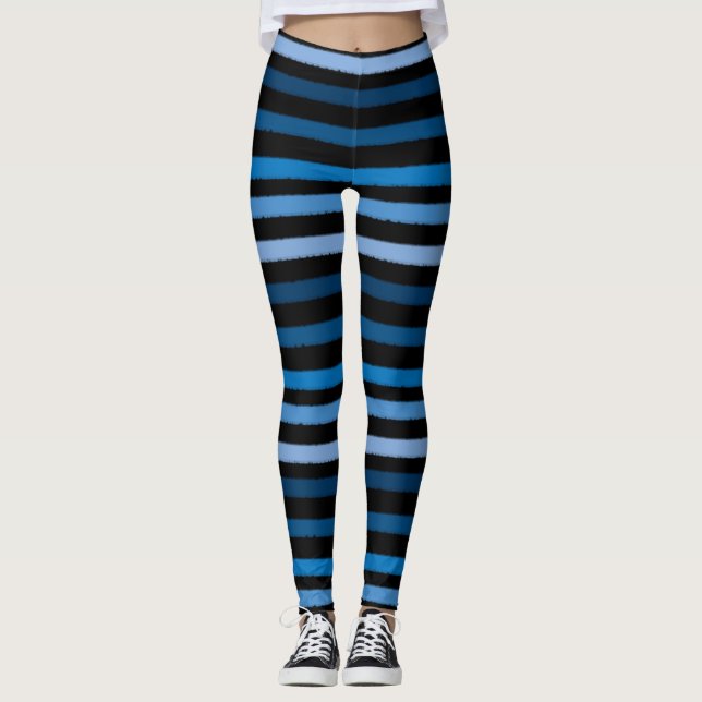 Blue Black Rand Leggings (Framsida)