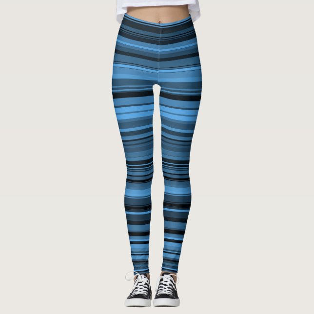Blue Black Rand Leggings (Framsida)