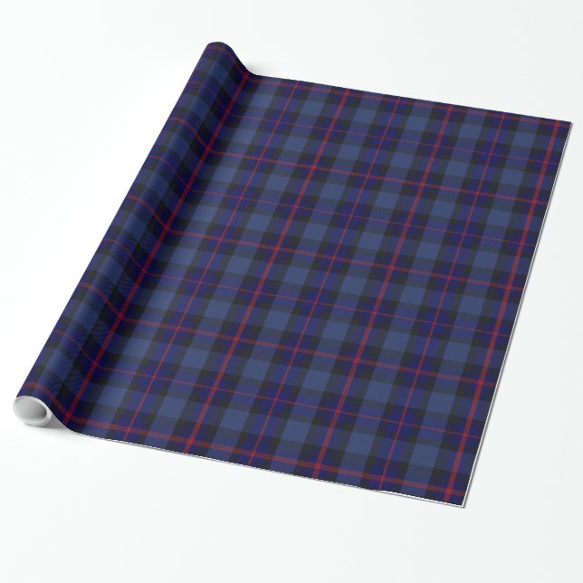 Blue Black Rosa Red Tartan Play Presentpapper (Utrullad)