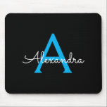 Blue Black Script Girly Monogram Namn<br><div class="desc">Blått och svart Monogram Lägg till ditt eget Namn-muspekare (musknapp). Det gör perfekten söt 16-årsjubileum,  bröllop,  möhippa,  årsdag,  babydusch eller bachelorette-fest för någon som glam lyxen och chic stilar i kärlek.</div>