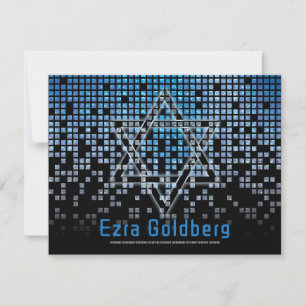 Blue Black Video Game Gamer Pub Mitzvah Tack Kort