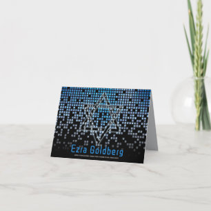 Blue Black Video Game Gamer Pub Mitzvah Tack Kort