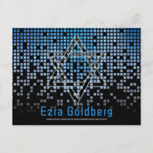 Blue Black Video Game Gamer Pub Mitzvah Tack Vykort