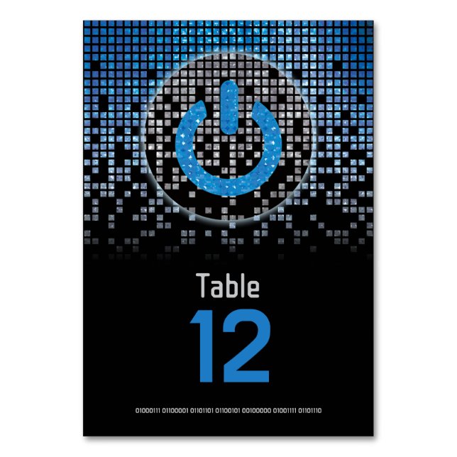 Blue Black Video Gamer Pub Mitzvah Bordsnummer (Framsidan)