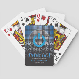 Blue Black Video Gamer Pub Mitzvah Casinokort
