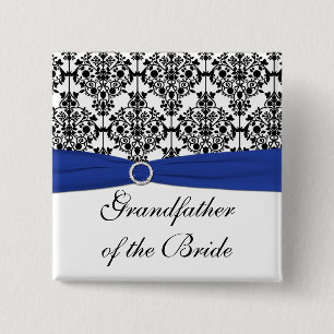 Blue Black White Damask Grandfather of the Bride Knapp