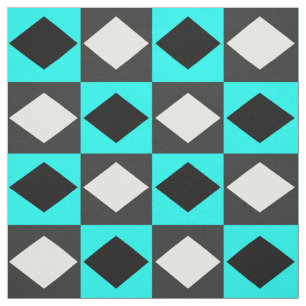 Blue Black White Geometric Rhombus Diamond Tyg