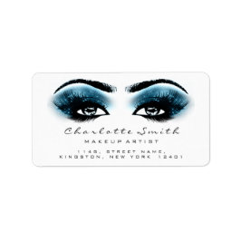 Blue Black White Makeup Lash Stylst Beauty OSA Adressetikett