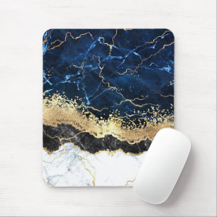 Blue Black White Marble Glam Musmatta