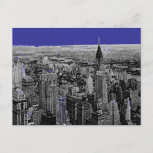 Blue Black White New York City vykort