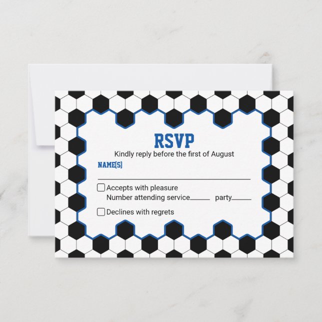 Blue Black White Ocer Ball Pub Mitzvah OSA Kort (Framsida)