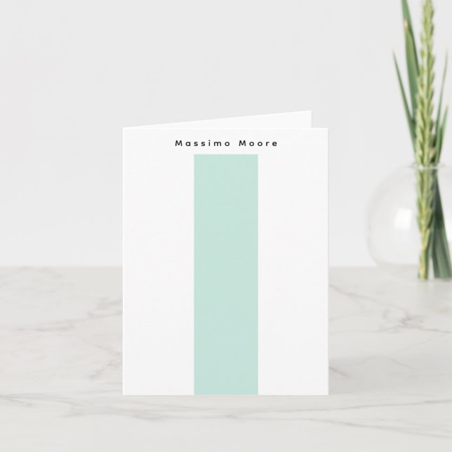 Blue Black White Plain Elegant Own Name Anteckningskort (Framsida)