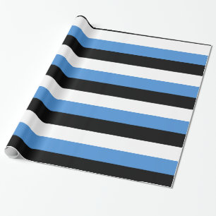 Blue Black White rand Presentpapper