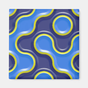 Blue Blob Mönster Magnet