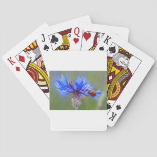 Blue Blommars Ladybug Peace Kärlek Destiny Art Vin Spel Kort
