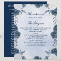 Blue Blommigt 18 Candles and Ro Ceremony Programme