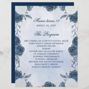 Blue Blommigt 18 Candles and Ro Ceremony Programme