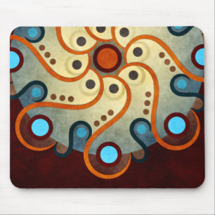 Blue Blommigt Abstrakt Vector Art Mousepad Musmatta