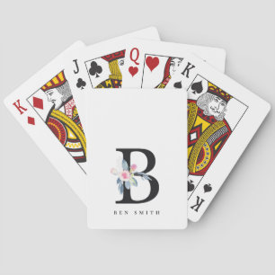 BLUE BLOMMIGT ALFABETS NAMN BREV B CASINOKORT
