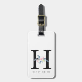 BLUE BLOMMIGT ALFABETS NAMN BREV H BAGAGEBRICKA