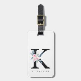 BLUE BLOMMIGT ALFABETS NAMN BREV K BAGAGEBRICKA