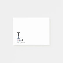 BLUE BLOMMIGT ALFABETS NAMN BREV L