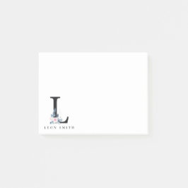 BLUE BLOMMIGT ALFABETS NAMN BREV L POST-IT BLOCK