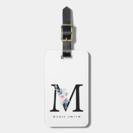 BLUE BLOMMIGT ALFABETS NAMN BREV M BAGAGEBRICKA