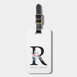 BLUE BLOMMIGT ALFABETS NAMN BREV R BAGAGEBRICKA