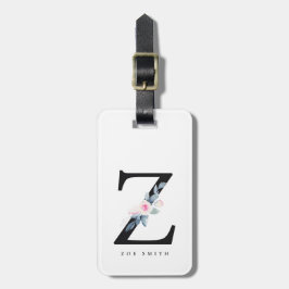 BLUE BLOMMIGT ALFABETS NAMN BREV Z BAGAGEBRICKA