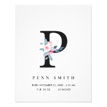 BLUE BLOMMIGT ALPHABET NAMN P BABY BIRTH STATS