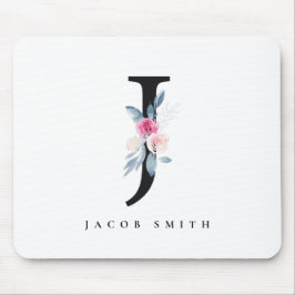 BLUE BLOMMIGT ALPHABETS NAMN BREV J MUSMATTA