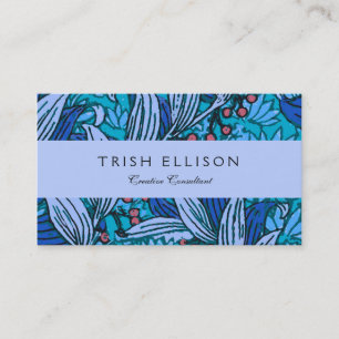 Blue Blommigt Antique Boho Modern Visitkort