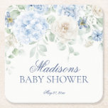 Blue Blommigt Baby i Bloom Hydrangea Baby Shower Underlägg Papper Kvadrat<br><div class="desc">Det finns ett baby i blomning! Vi presenterar vår blåa dekorsamling i Party, där mjuka blåa vattenområden och blommigtar i neutralt blandas sömlöst för att ge dig en elegans till ditt evenemang. Varje biet i denna samling är försedd med ömtåliga blommor, skapar en seren och bjuder in atmosfär till alla...</div>