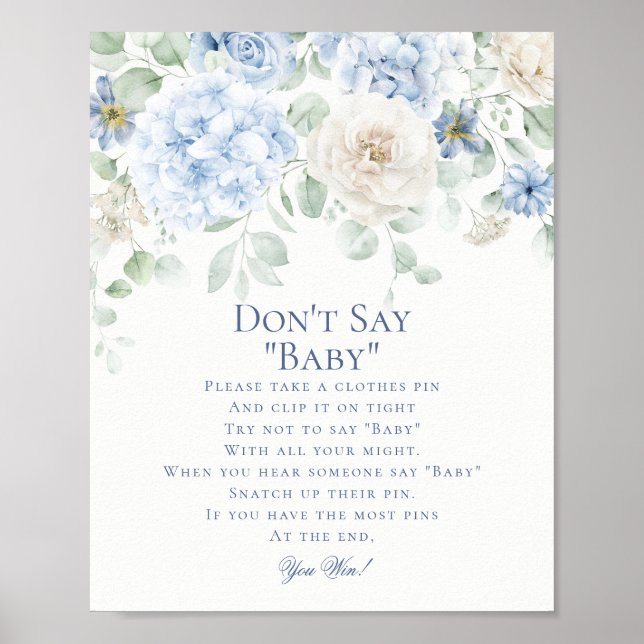 Blue Blommigt Baby i Bloom Hydrangea Game Poster (Framsidan)
