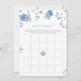 Blue Blommigt Baby Shower Game Baby Bingo Game