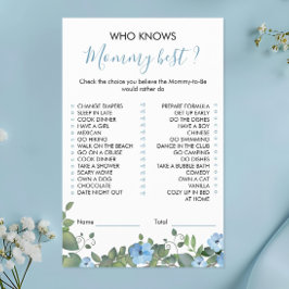 Blue Blommigt Baby Shower som känner Mammans bästa Flygblad