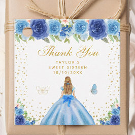 Blue Blommigt Blonde Hair Princess Sweet sixteen Gåvor Etiketter