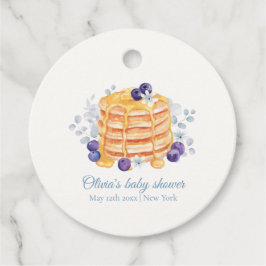 Blue Blommigt Blueberry Pancake Brunch Baby Shower Gåvor Etiketter
