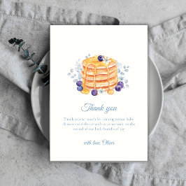 Blue Blommigt Blueberry Pancake Brunch Baby Shower Tack Kort