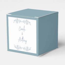 Blue Blommigt Boho Top Gräns Bröllop Presentaskar