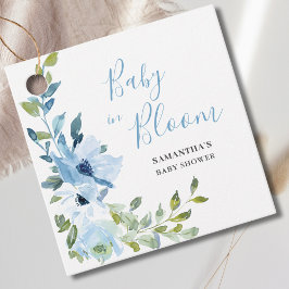 Blue Blommigt Boy Baby in Bloom Shower Gåvor Etiketter