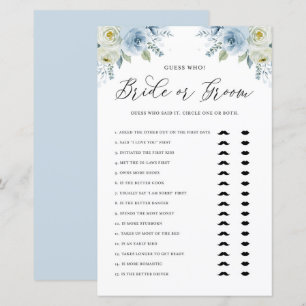 Blue Blommigt Bride eller Groom sa att hon sa att