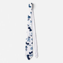 Blue Blommigt Bröllop Necktie