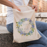 Blue Blommigt Budens mamma Tote Bag Gift Tygkasse<br><div class="desc">Blue Hydrangea Blommigt Budens mamma Tote Bag | Blå vattenfärgsblommor</div>