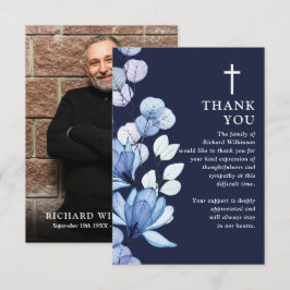 Blue Blommigt Christian Firande i Life Photo Tack Kort