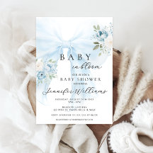 Blue blommigt Coquette Bow Baby in bloom Boy dusch