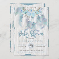 Blue Blommigt DreamCatcher BOHO Tribal Baby Shower