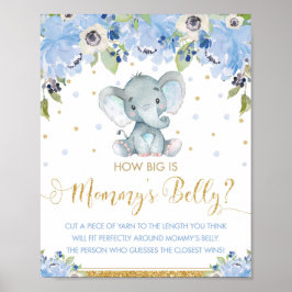 Blue Blommigt Elephant How Big is Mamma Belly Game Poster